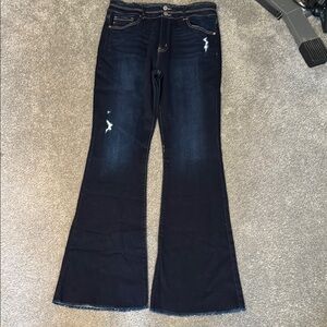 Women's Dark Blue Flared Jeans